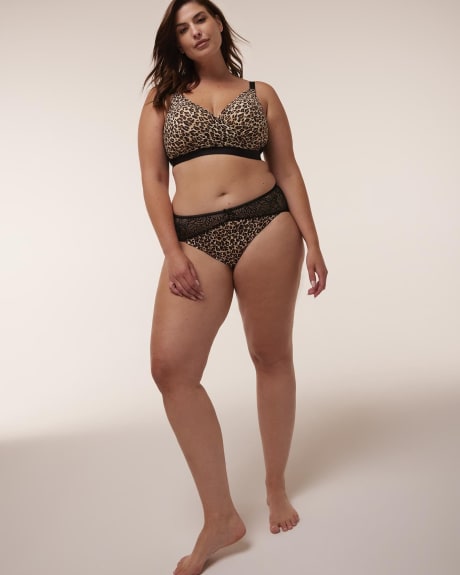 Culotte classique échancrée avec dentelle - Déesse Collection