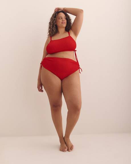 Red Luna High-Waisted Drawstring Swim Brief - Nana The Brand