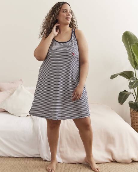 Striped Sleeveless Short Sleepshirt - ti Voglio