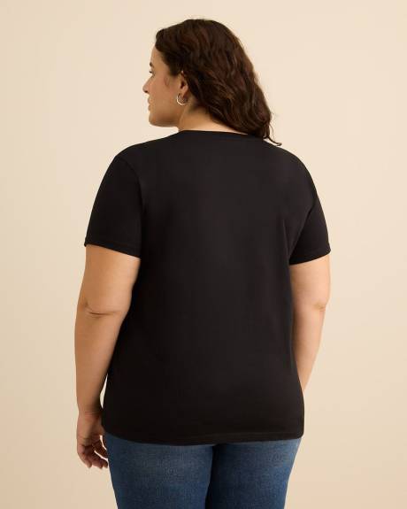 T-shirt noir avec imprim&eacute; Garfield