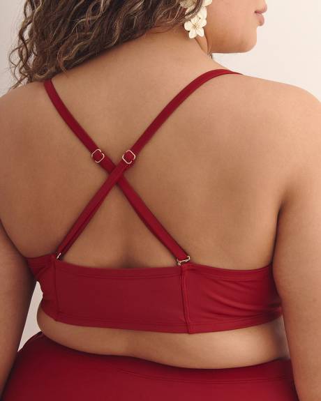 Red Underwire Satin Bikini Top