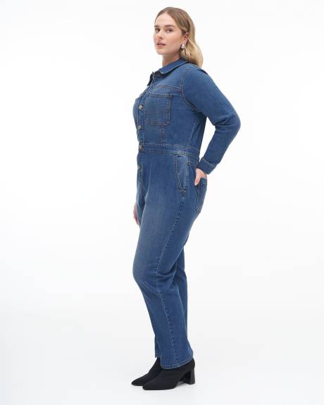 Responsible, Denim Jumpsuit, Medium Wash - Addition Elle