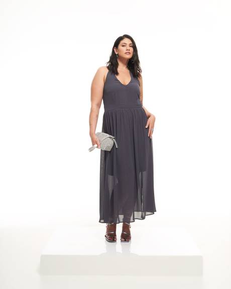 Robe longue à encolure en V licou - Addition Elle