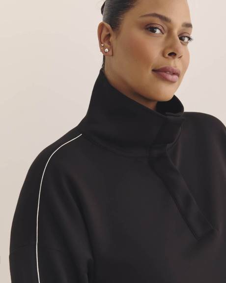 Lightweight Scuba Knit Mock-Neck Pullover - Active Zone