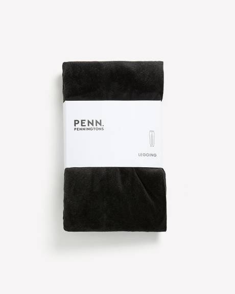 Black Embossed Velour Legging - PENN. Essentials