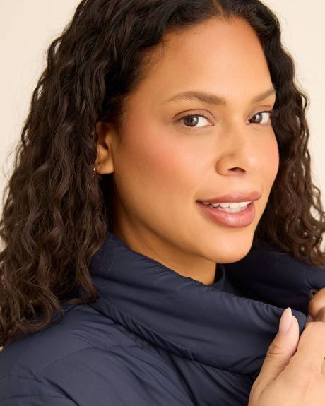 Long Packable Jacket with Removable Hood