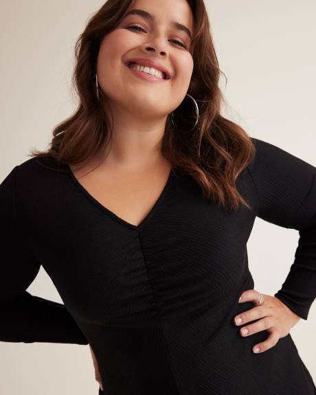 Robe mi-longue en tricot texturé