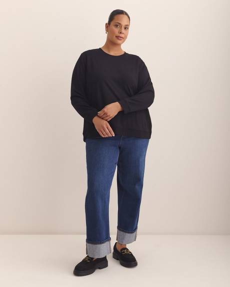 Boyfriend-Fit Crewneck Sweatshirt - PENN. Essentials