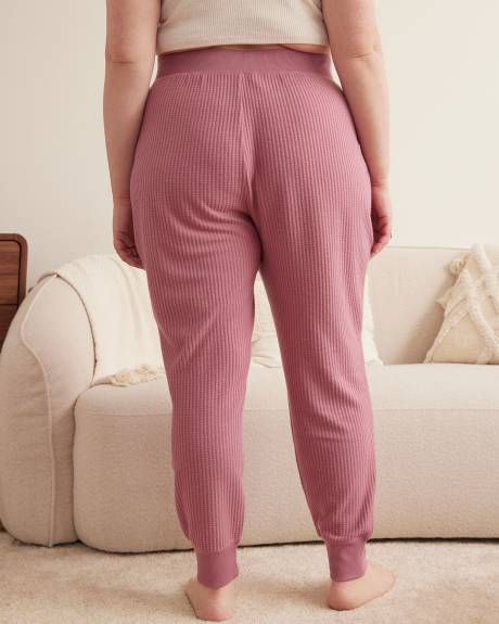 Pink Waffle Knit Jogger Pyjama Pant - ti Voglio