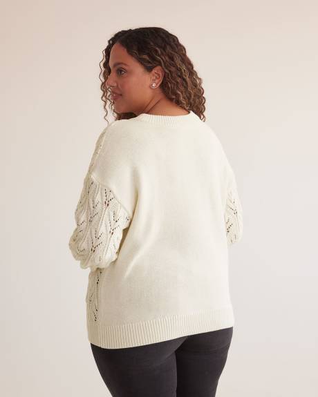 Pointelle Crewneck Sweater