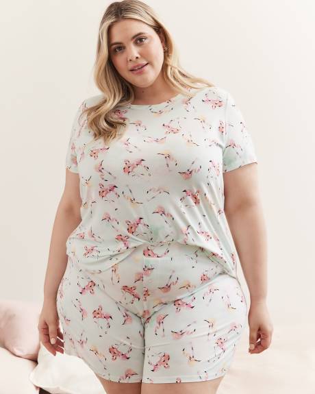 Responsible, Flamingo Pyjama Tee with Twisted Crewneck - ti VOGLIO