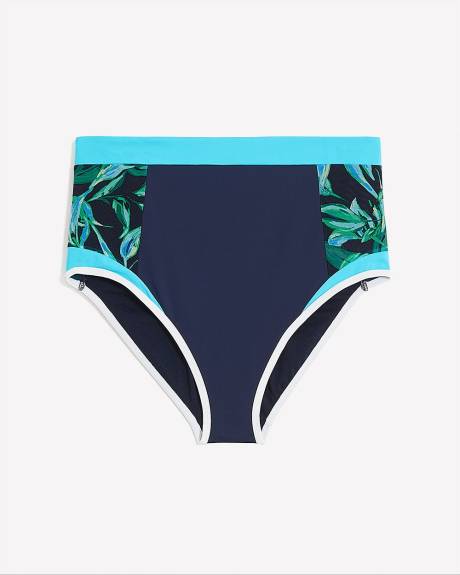Culotte de maillot taille haute à panneaux contrastants - Active Zone