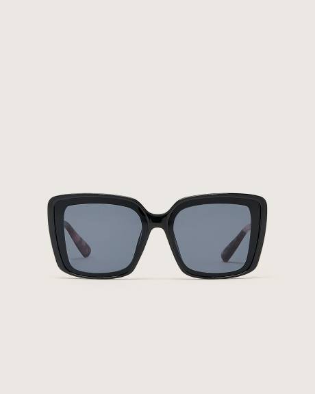 Square Sunglasses with Tortoise Temples