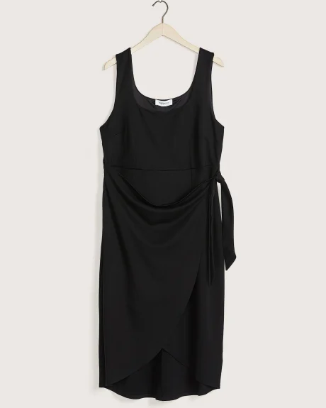 Solid Sleeveless Fitted Midi Dress - Addition Elle