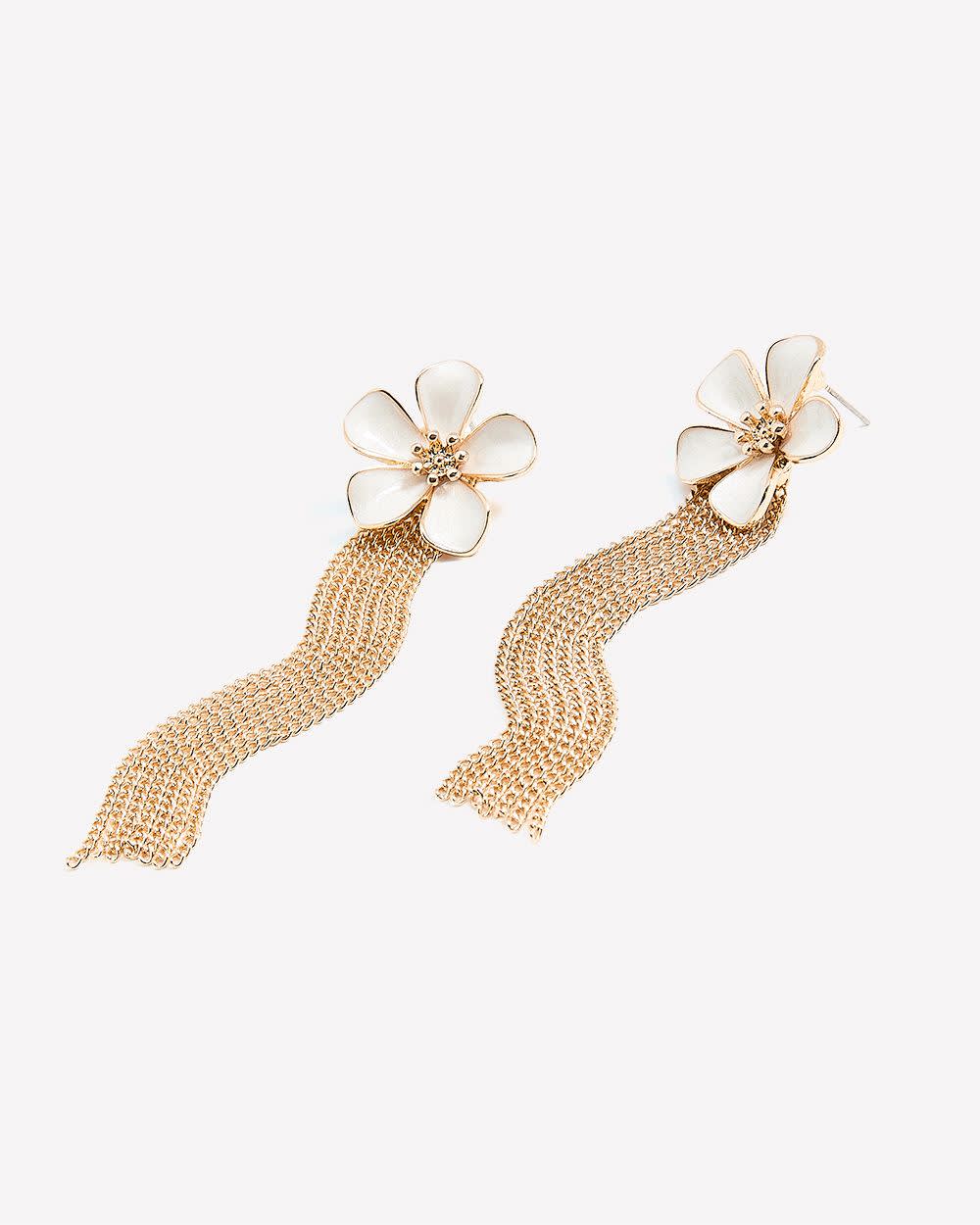 Flower Earrings with Chains
