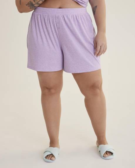 Rib Knit Boxer with Decorative Button Fly - ti VOGLIO