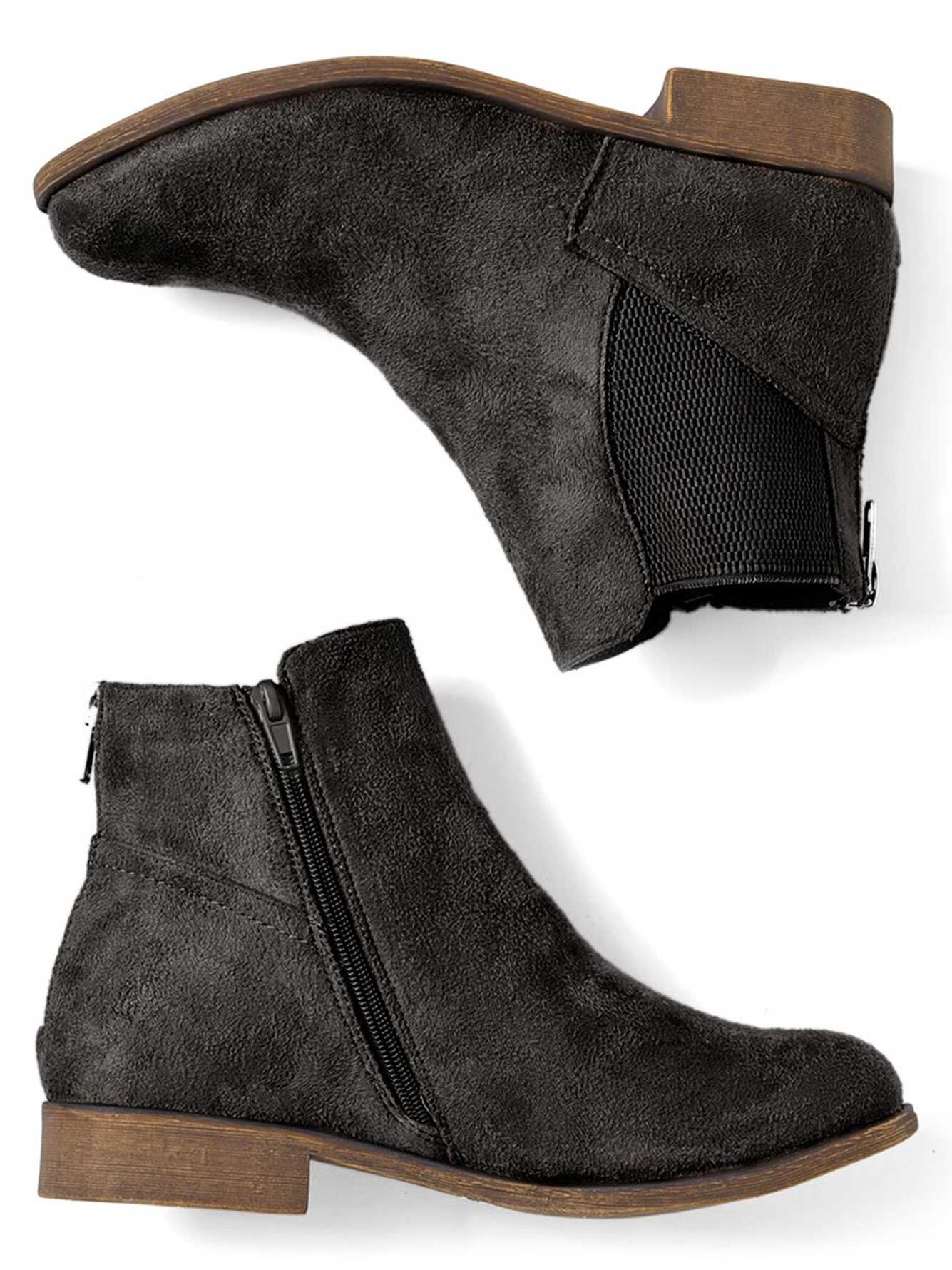 Wide-Width Faux-Suede Booties | Penningtons