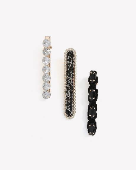 Barrettes à cheveux de fantaisie, ens. de 3