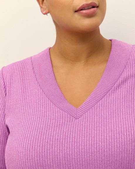 Knit Top with Long Bubble Sleeves