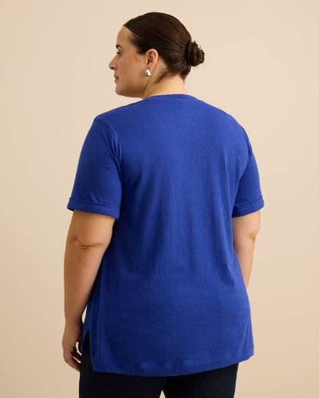 T-shirt &agrave; manches courtes, coupe boyfriend - Essentiels PENN.