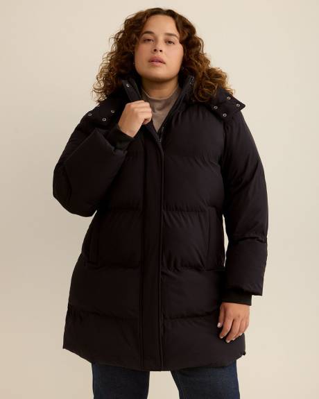 Hooded Stretch Puffer Jacket
