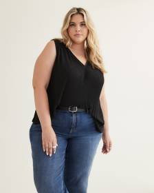 Responsible, Sleeveless A-Line Pleated Blouse