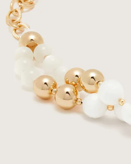 Collier mi-long avec billes blanches - In Every Story