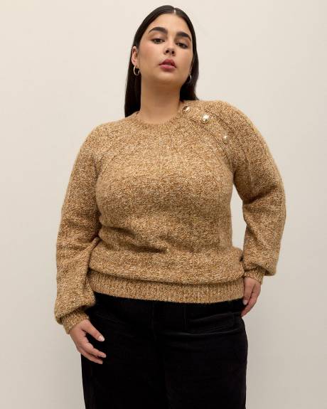 Chandail en tricot de lurex à col rond