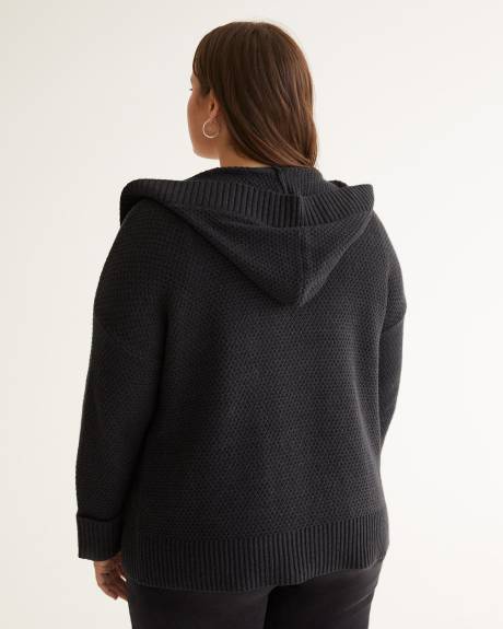 Cardigan ouvert à capuche
