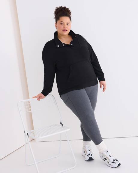 Sweatshirt côtelé à col cheminée - Active Zone