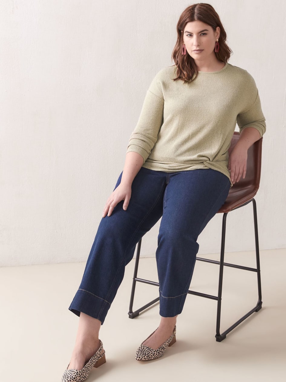 3/4 Sleeve Knot Top - Addition Elle