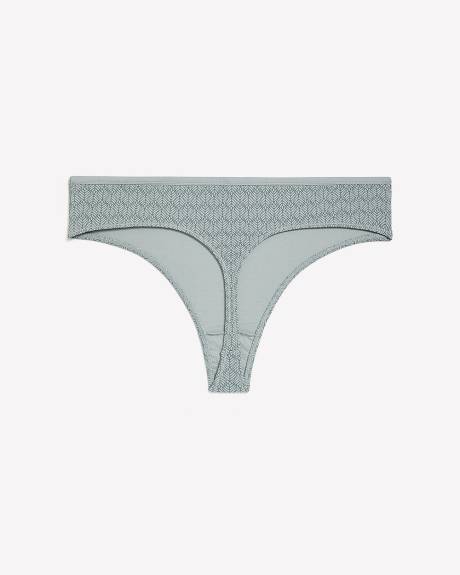 Culotte tanga en coton sauge à motif de fougère - ti Voglio