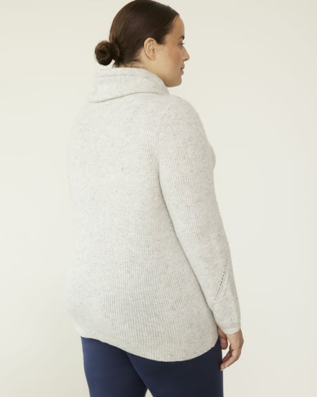 Funnel Neck Sweater with Drawstring - Active Zone