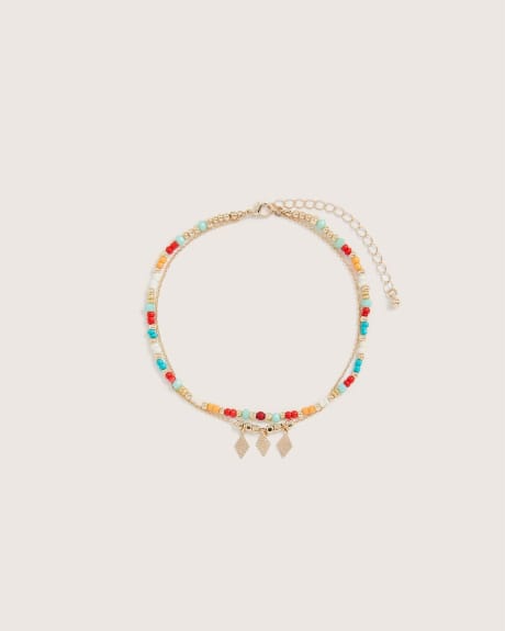 Two-Row Beaded Chain Anklet