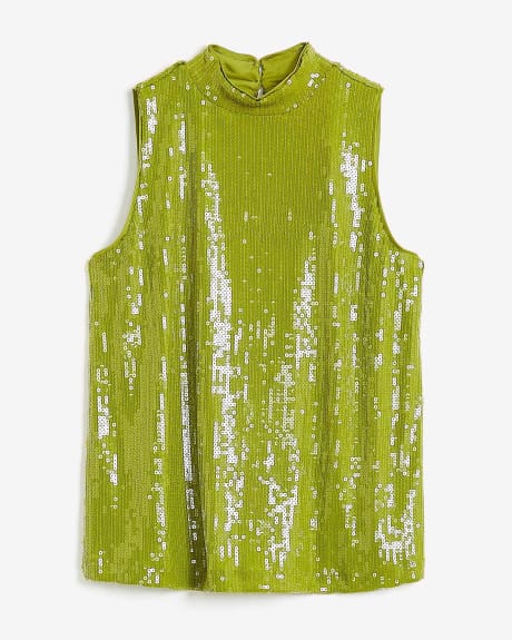 Sleeveless Sequins Knit Top - Addition Elle