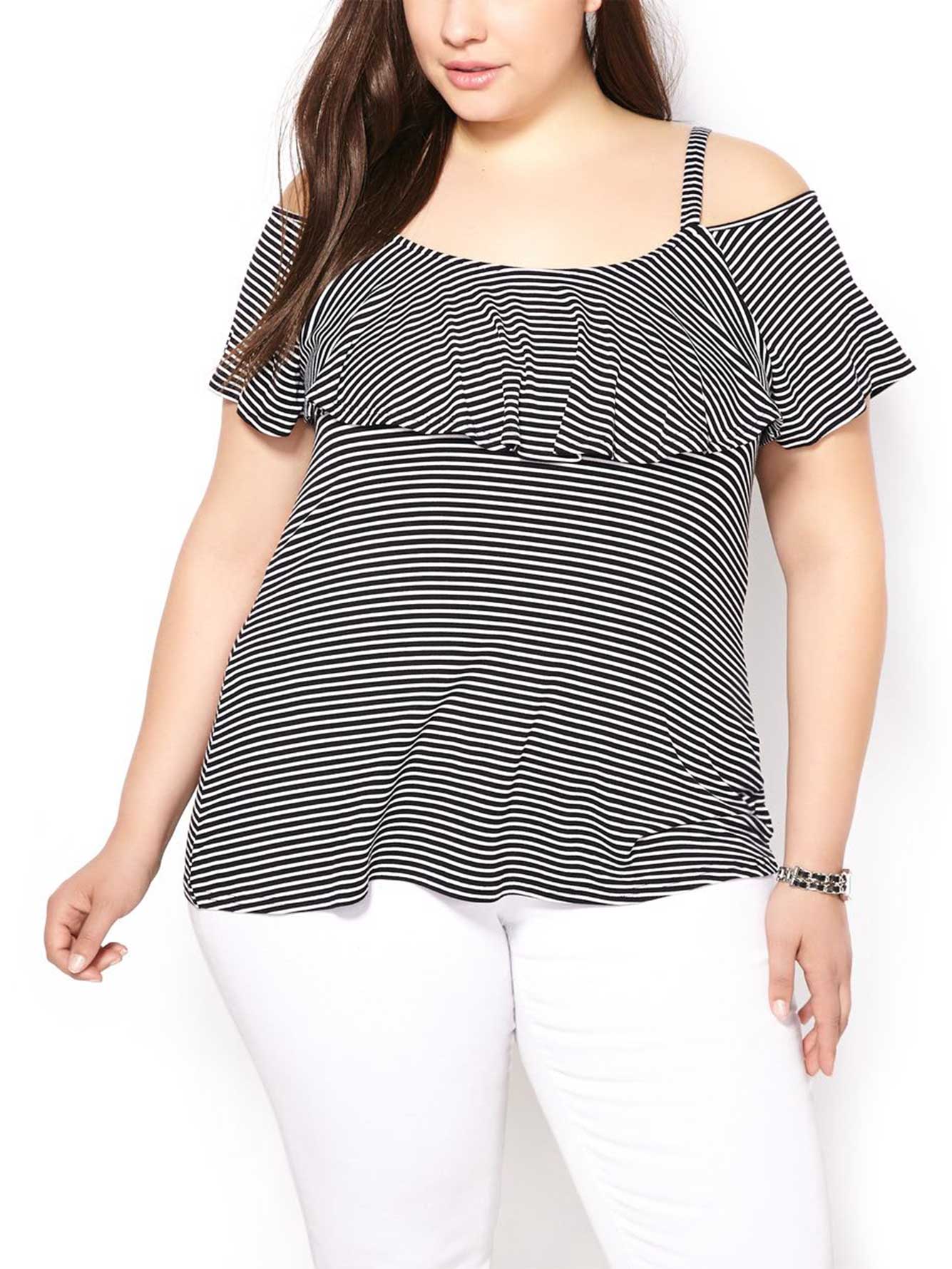 Printed Off Shoulder Top with Straps Penningtons