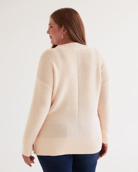 Cotton Sweater with Ottoman Stitches
