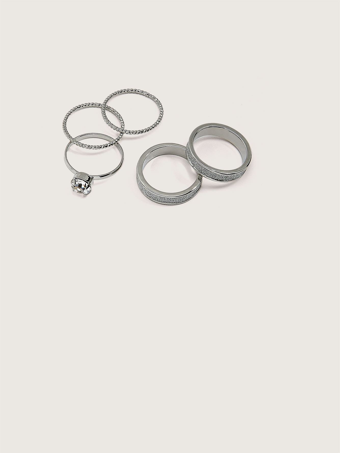 Assorted Paper Glitter Rings, Set of 5