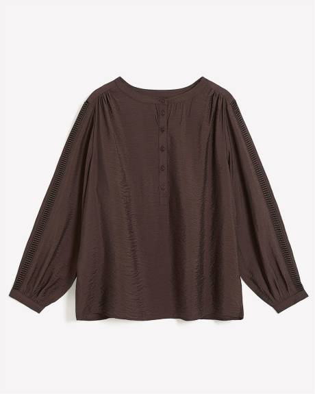 Responsible, Swing Blouse with Long Trim Sleeves