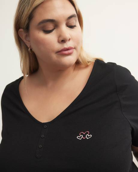 Pajama Top with Lace and Picot Edge - ti Voglio