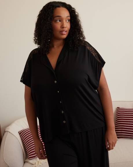 Buttoned-Down Dropped Shoulder Pyjama Shirt - ti Voglio