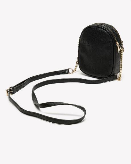 Mini Black Pebbled Crossbody Bag