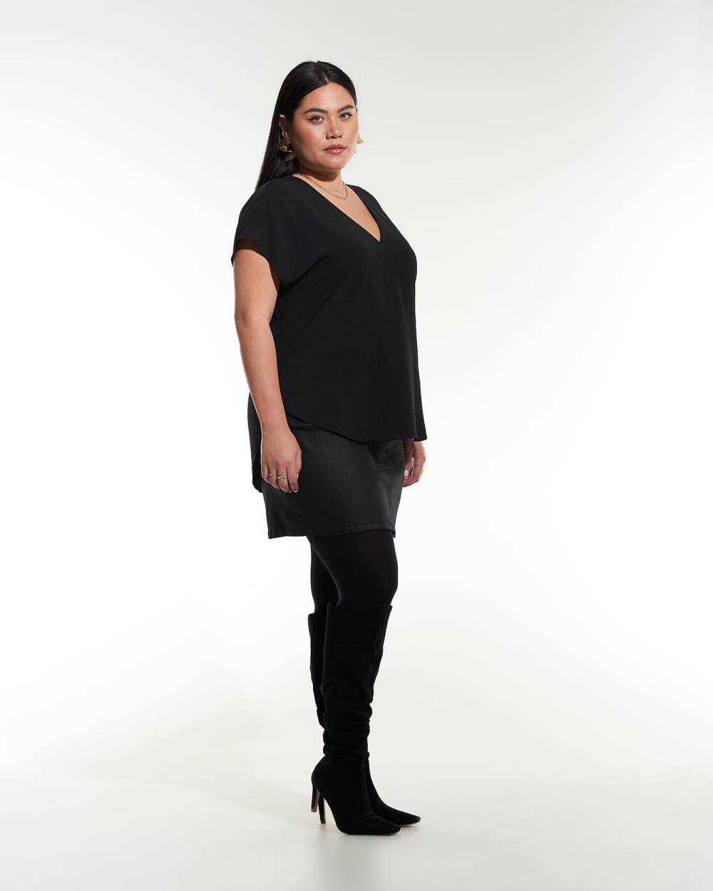 ExtendedSleeve VNeck Blouse Addition Elle Penningtons