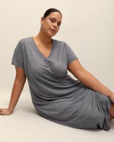 Chemise de nuit longue bleue à manches courtes - ti Voglio