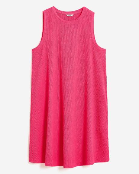 Sleeveless Textured Knit Swing Dress