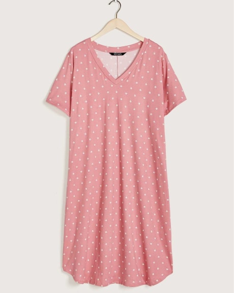 Ultra-Soft Sleepshirt With Flower Print - tiVOGLIO