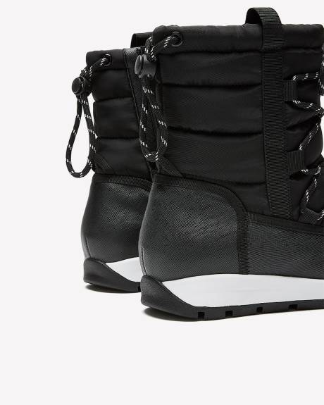 Extra Wide Width, Black Lace-Up Quilted Winter Boot Extra Wide Width, Black Lace-Up Quilted Winter Boot