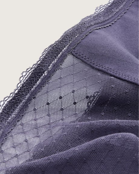 Culottes classiques en microfibre à imprimé floral avec maille à losanges - tiVOGLIO