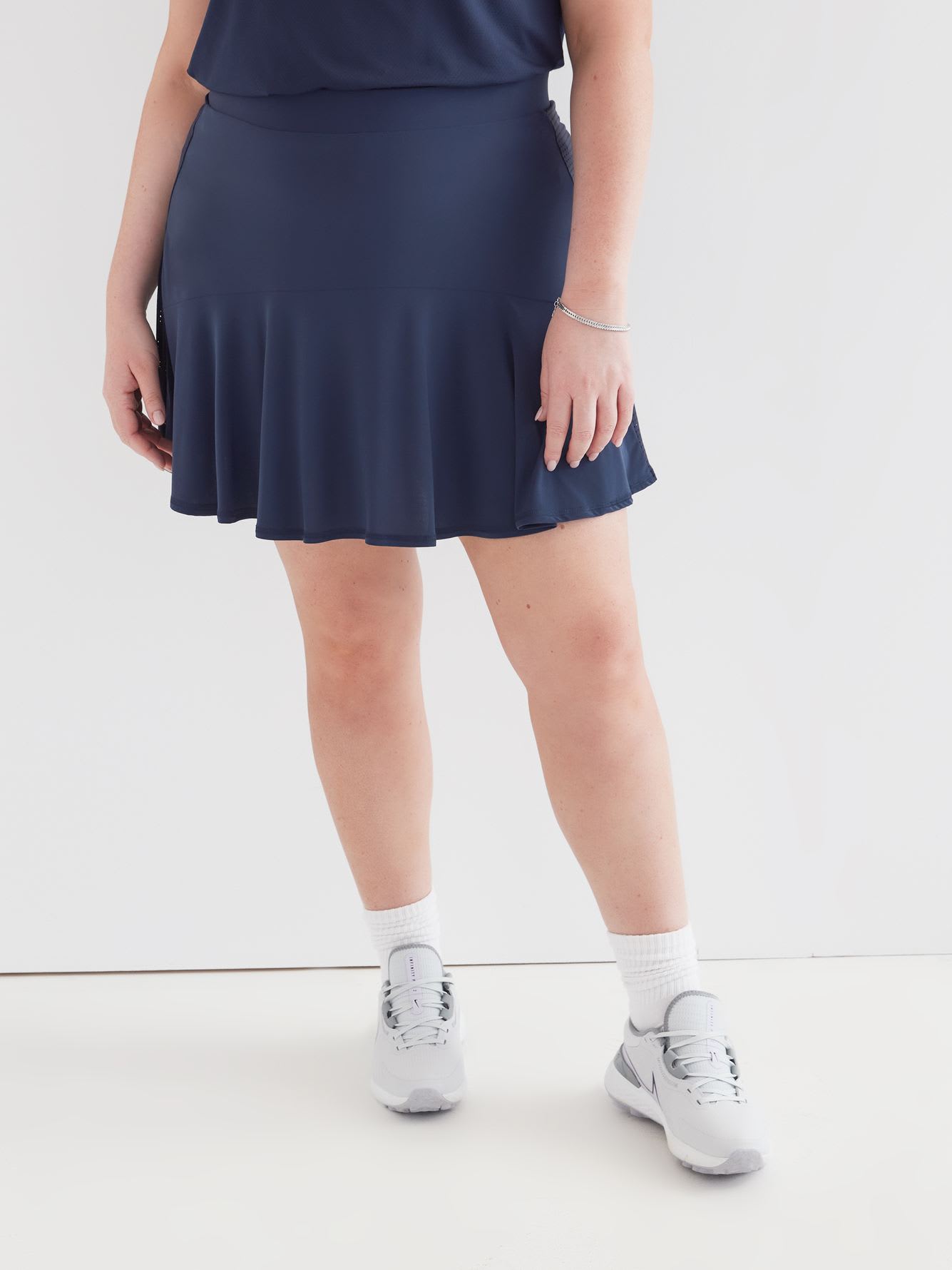 Pull-On Skort with Perforated Side Panels - Active Zone