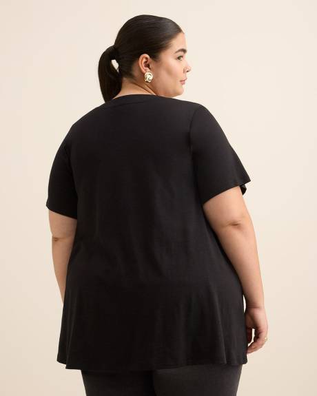 V-Neck Short-Sleeve Swing Top